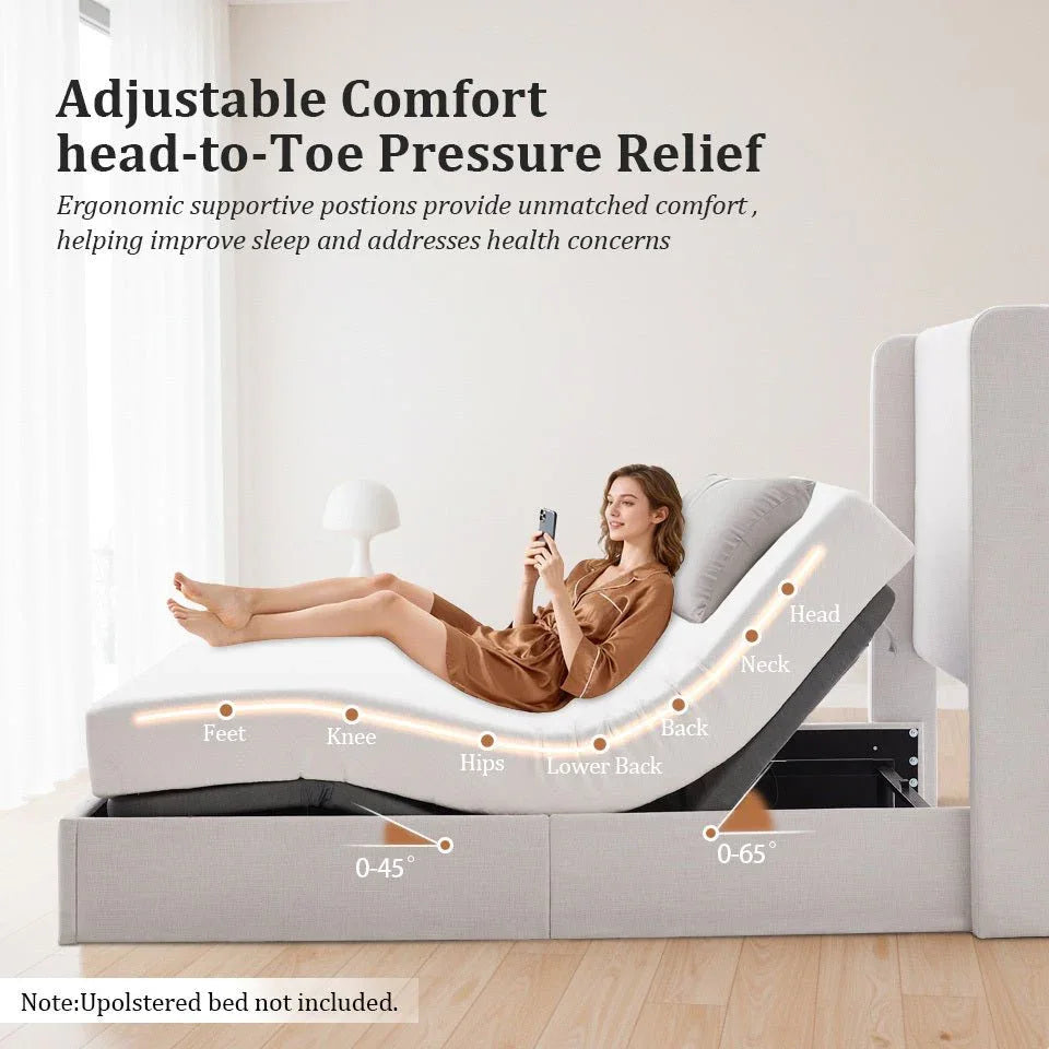 Queen Adjustable Bed Base Frame With Massage and Wireless Remote - Omega Lifestyles