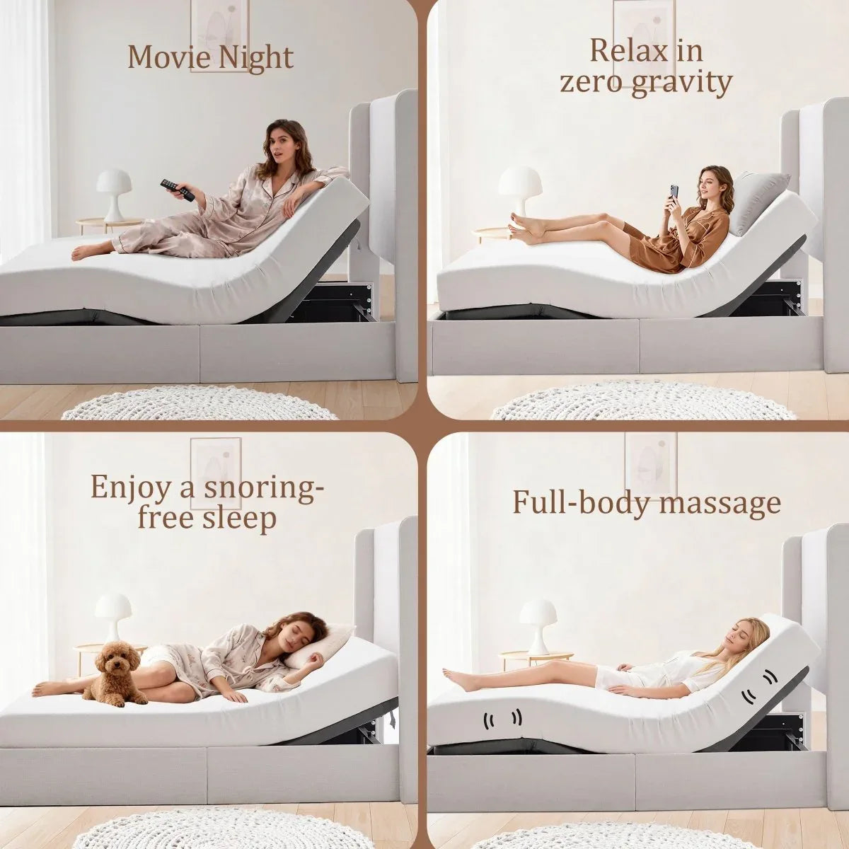 Queen Adjustable Bed Base Frame With Massage and Wireless Remote - Omega Lifestyles