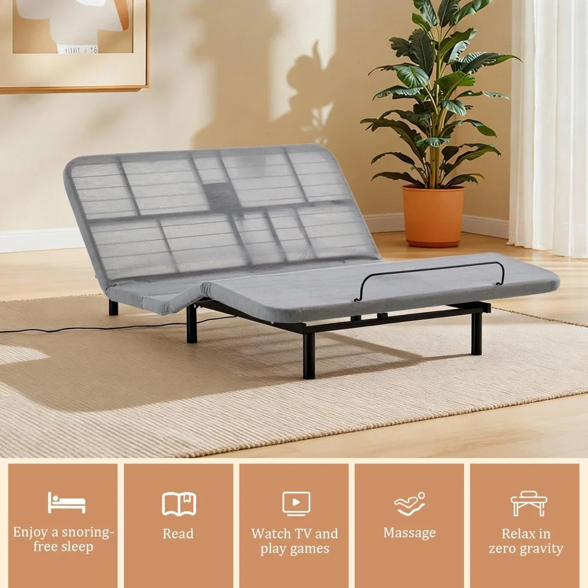 Queen Adjustable Bed Base Frame With Massage and Wireless Remote - Omega Lifestyles