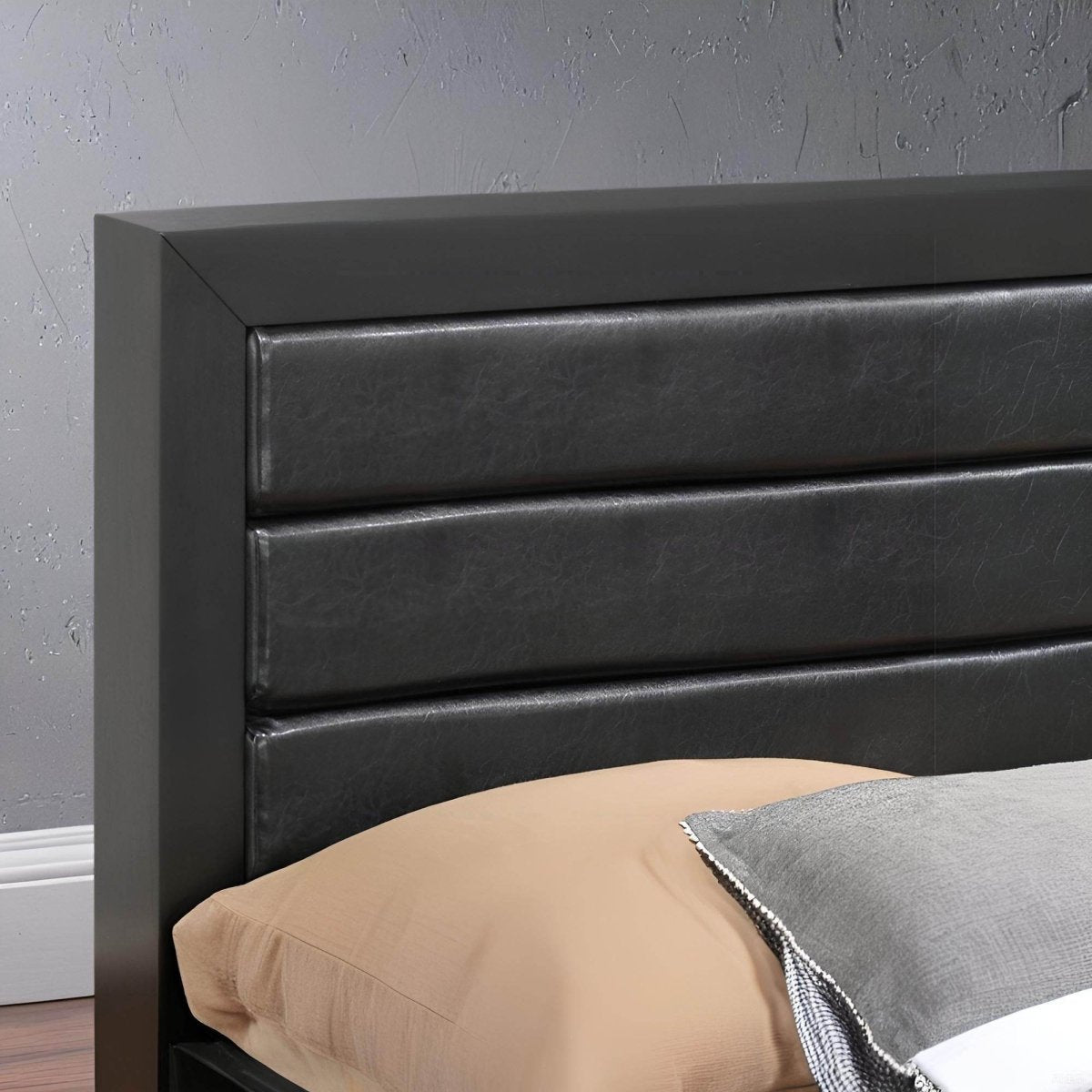 Queen Black Particle Board Storage Bed With Drawers - Serenova - Omega Lifestyles