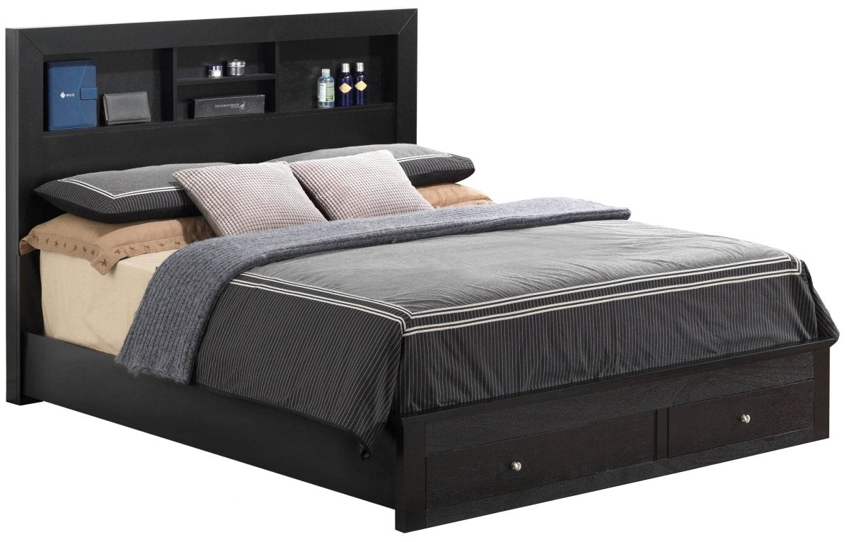 Queen Elegant Black Storage Bed Frame - Serenova - Omega Lifestyles