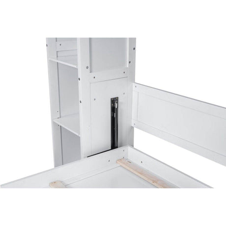 Queen Murphy Wall Bed With Shelves And LED Lights - Sleep Galleria