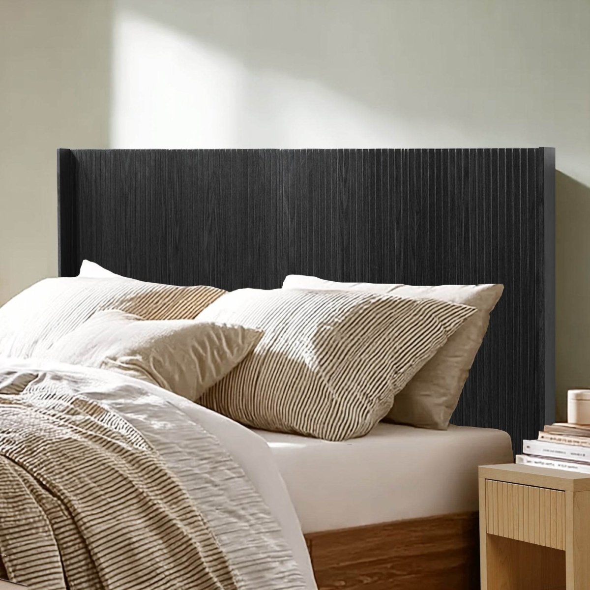 Queen Solid Wood Modern Farmhouse Fluted Panel Headboard - Serenova - Omega Lifestyles