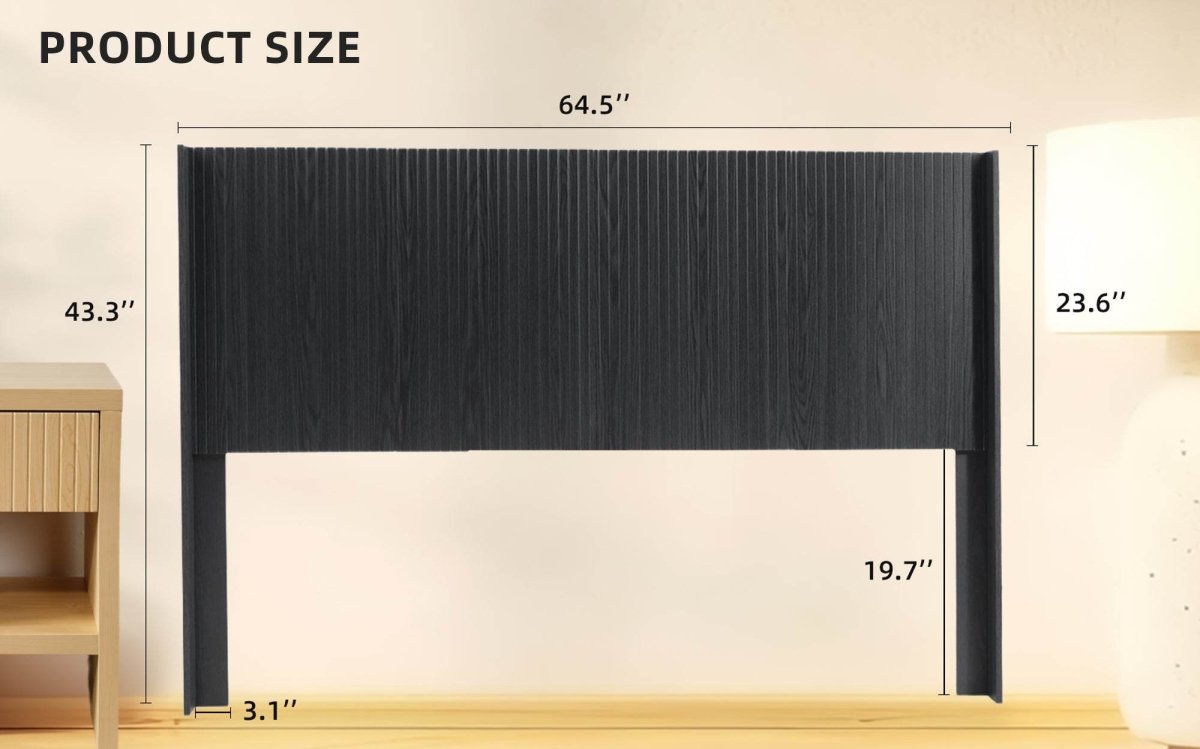 Queen Solid Wood Modern Farmhouse Fluted Panel Headboard - Serenova - Omega Lifestyles