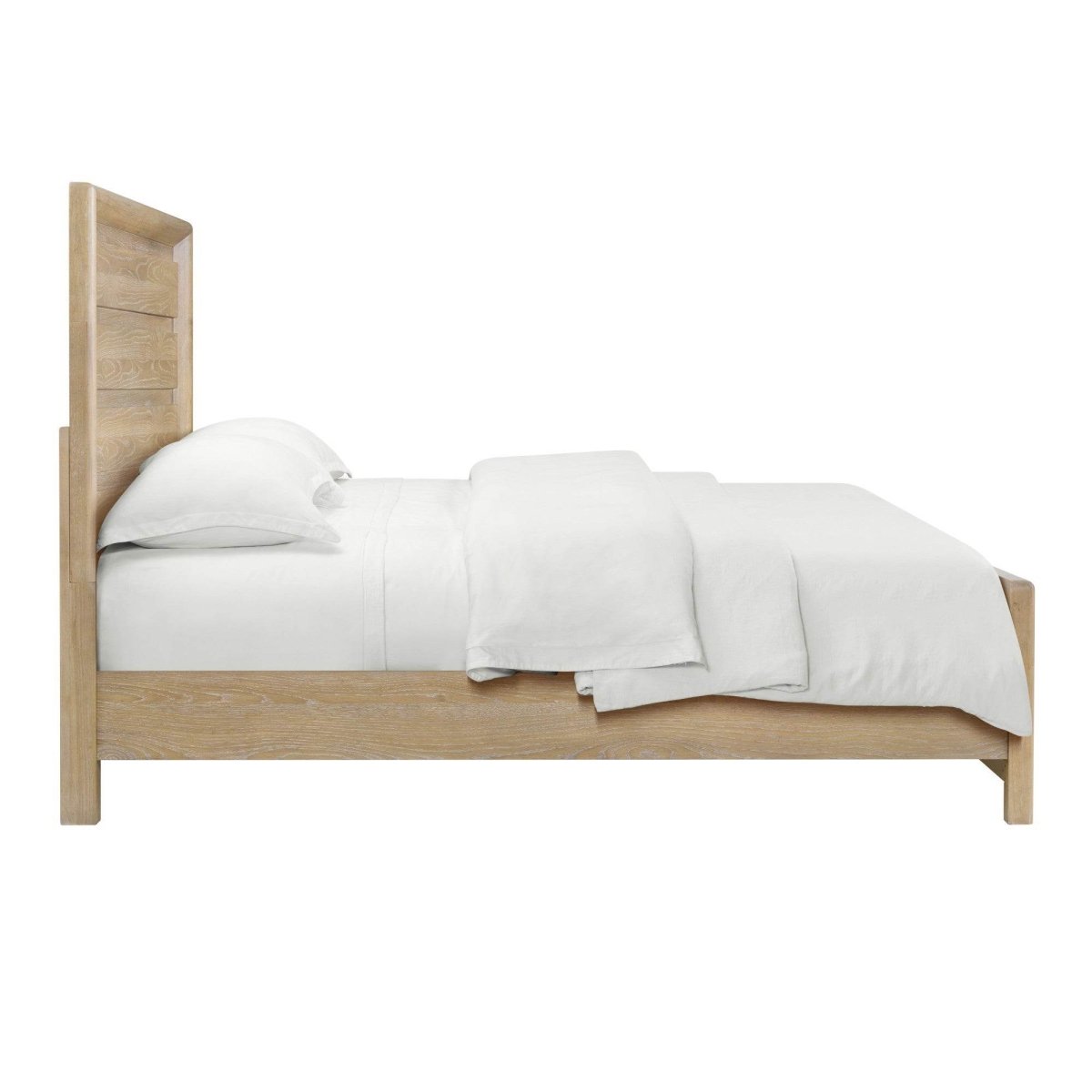 Queen Solid Wood Tan Panel Bed Frame - Serenova - Omega Lifestyles