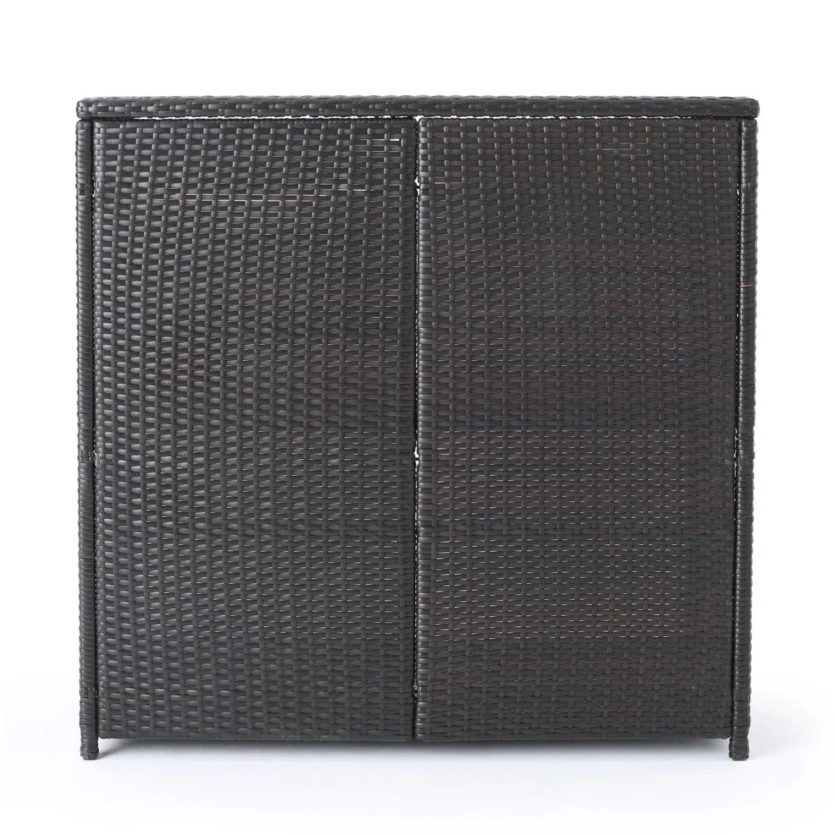 Rattan Brown Multi Bar Island With Stools and Storage - Omega Lifestyles