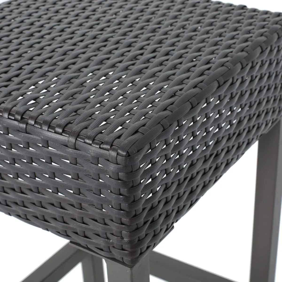 Rattan Brown Multi Bar Island With Stools and Storage - Omega Lifestyles