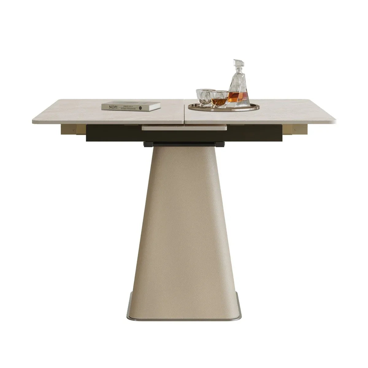 Retractable Rock Slab Expandable Square Dining Table - Omega Lifestyles