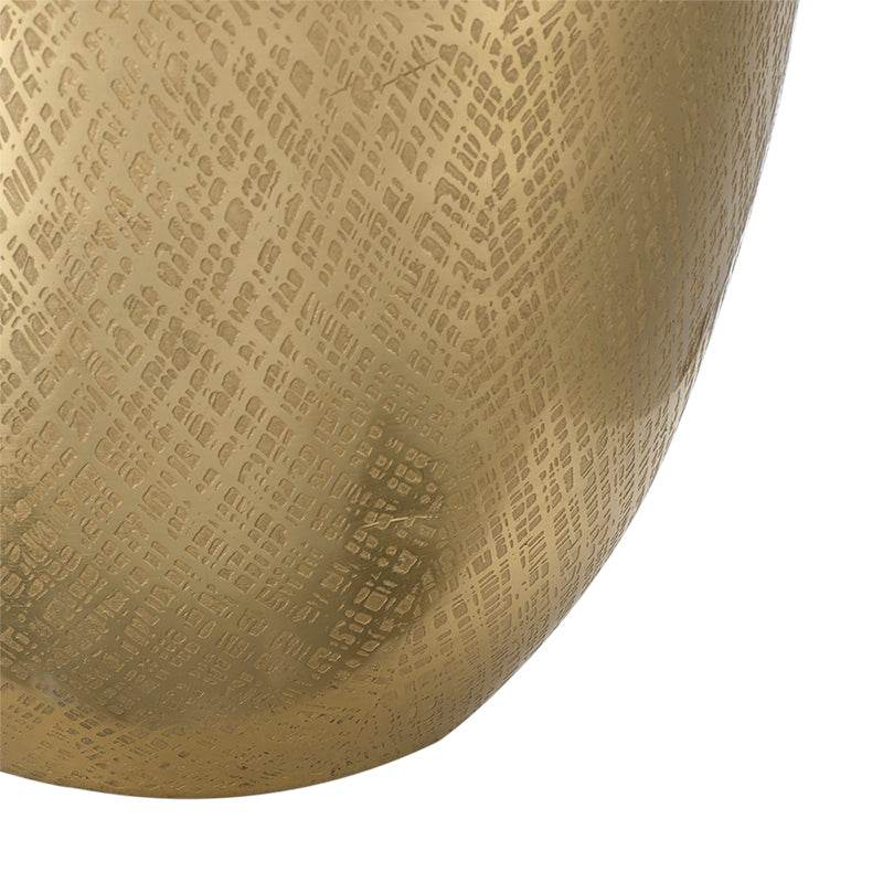 Round Aluminum Gold Table Lamp With White Fabric Shade - Sleep Galleria