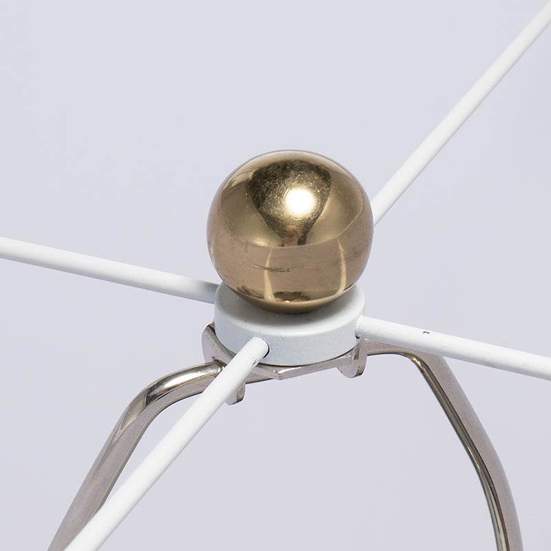 Round Aluminum Gold Table Lamp With White Fabric Shade - Sleep Galleria