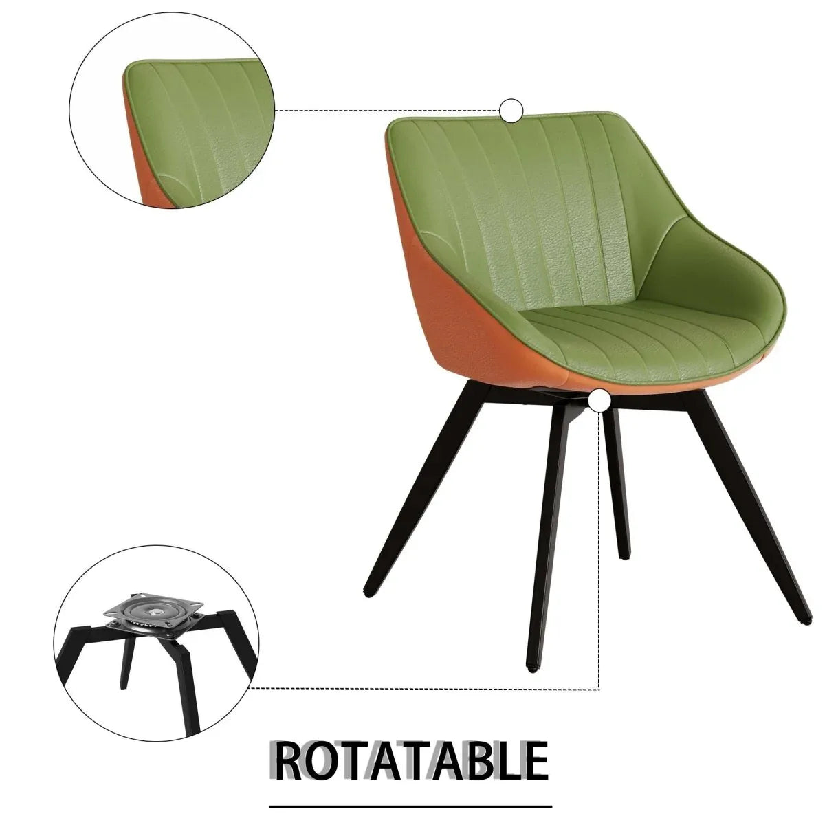 Round Tulip Dining Table With 2 Cushioned PU Chairs Set - Omega Lifestyles