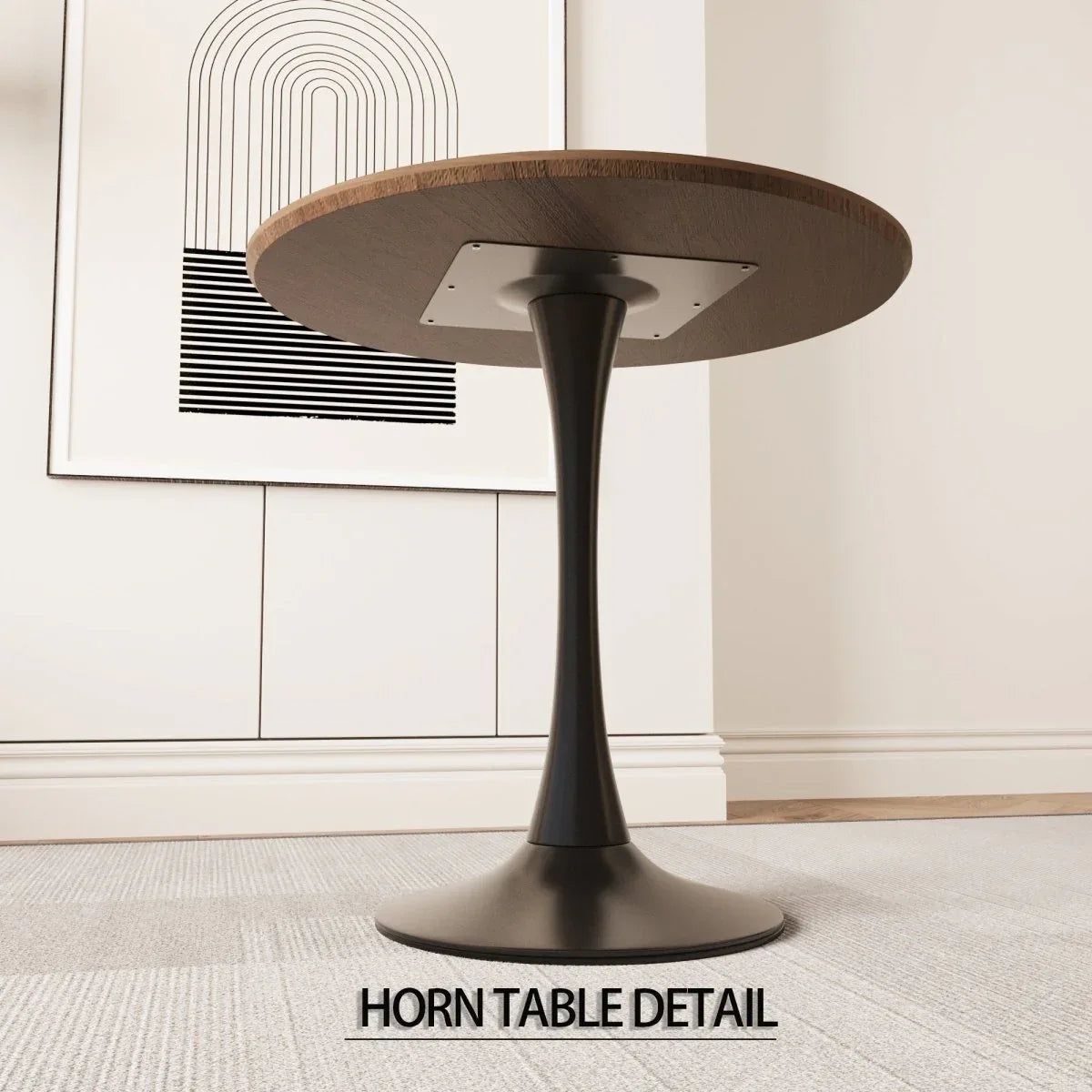 Round Tulip MDF Dining Table Set With 2 PU Chairs - Omega Lifestyles