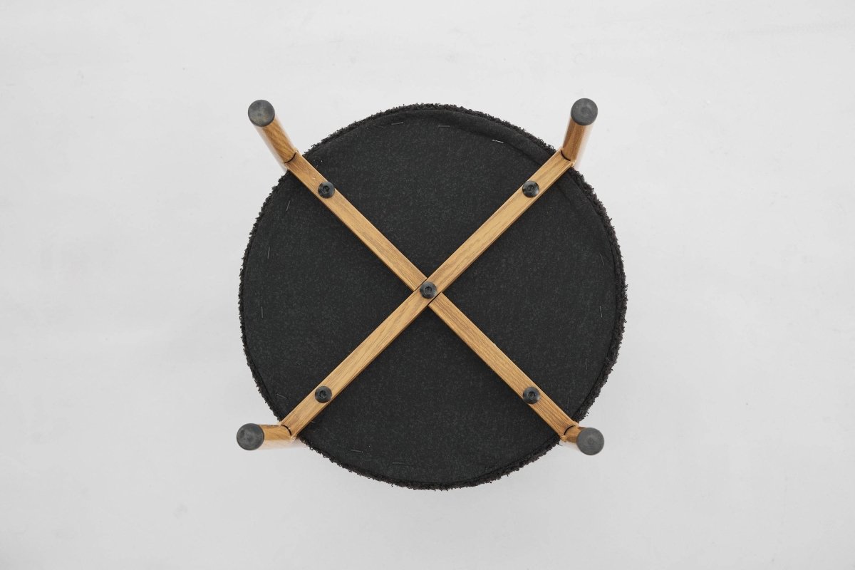 Round Upholstered Storage Ottoman With Removable Lid - Omega Lifestyles