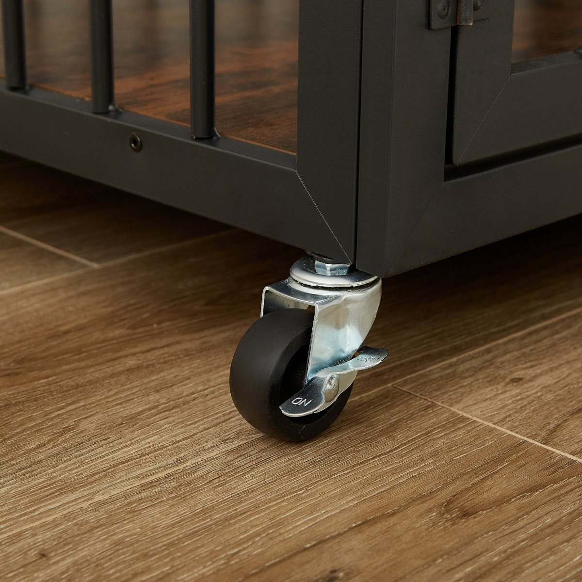 Rustic Brown Furniture Style Dog Crate With Wheels - Sleep Galleria