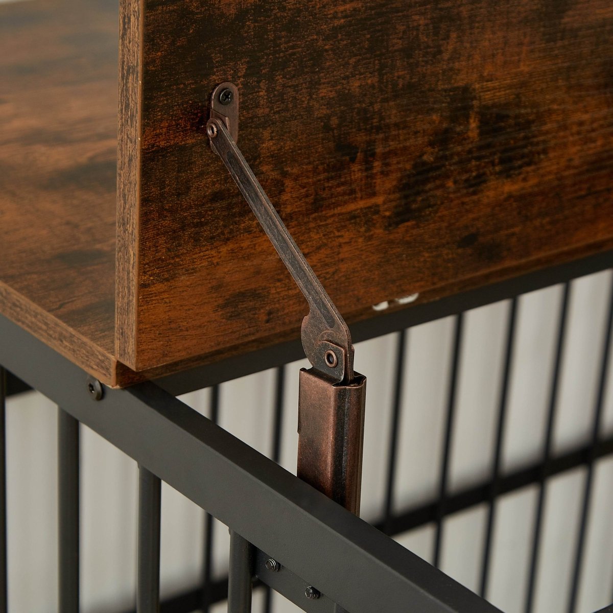 Rustic Brown Furniture Style Dog Crate With Wheels - Sleep Galleria