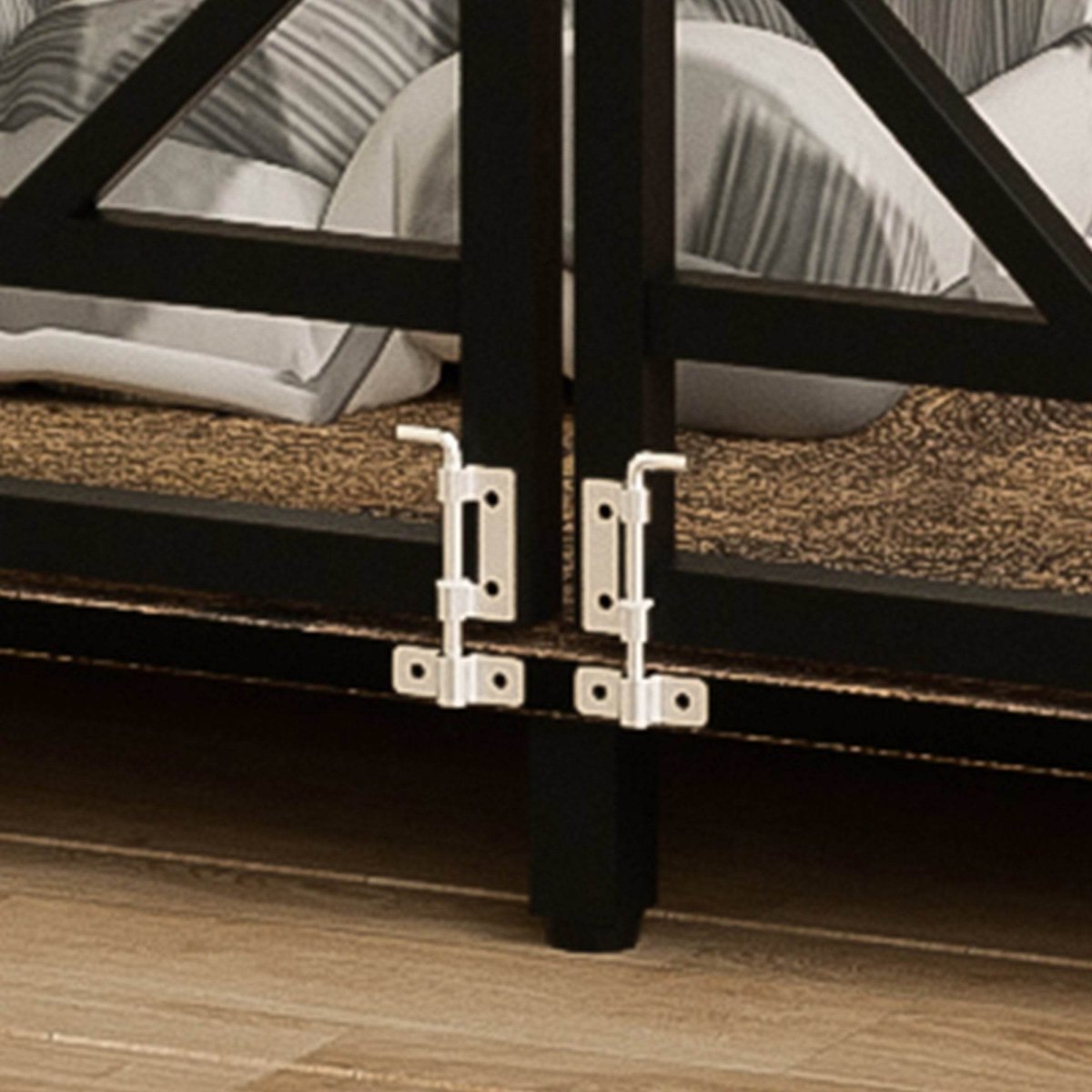 Rustic Brown MDF Iron Large Dog Crate Furniture - Sleep Galleria