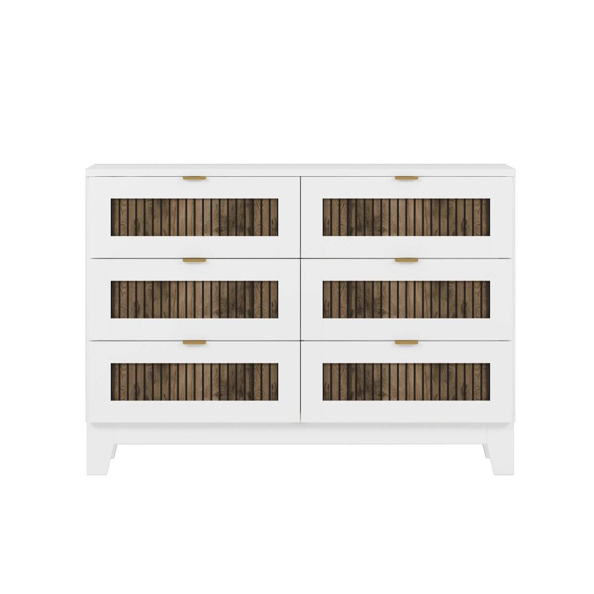 Rustic Farmhouse Wooden Dresser With 6 Drawers - Sleep Galleria