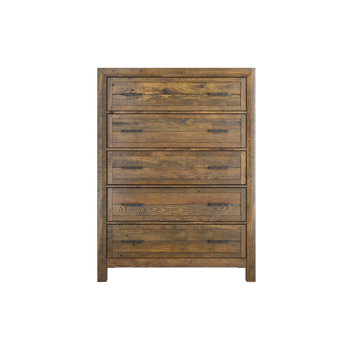Rustic Solid Wood 5 - Drawer Chest Cabinet - Serenova - Omega Lifestyles