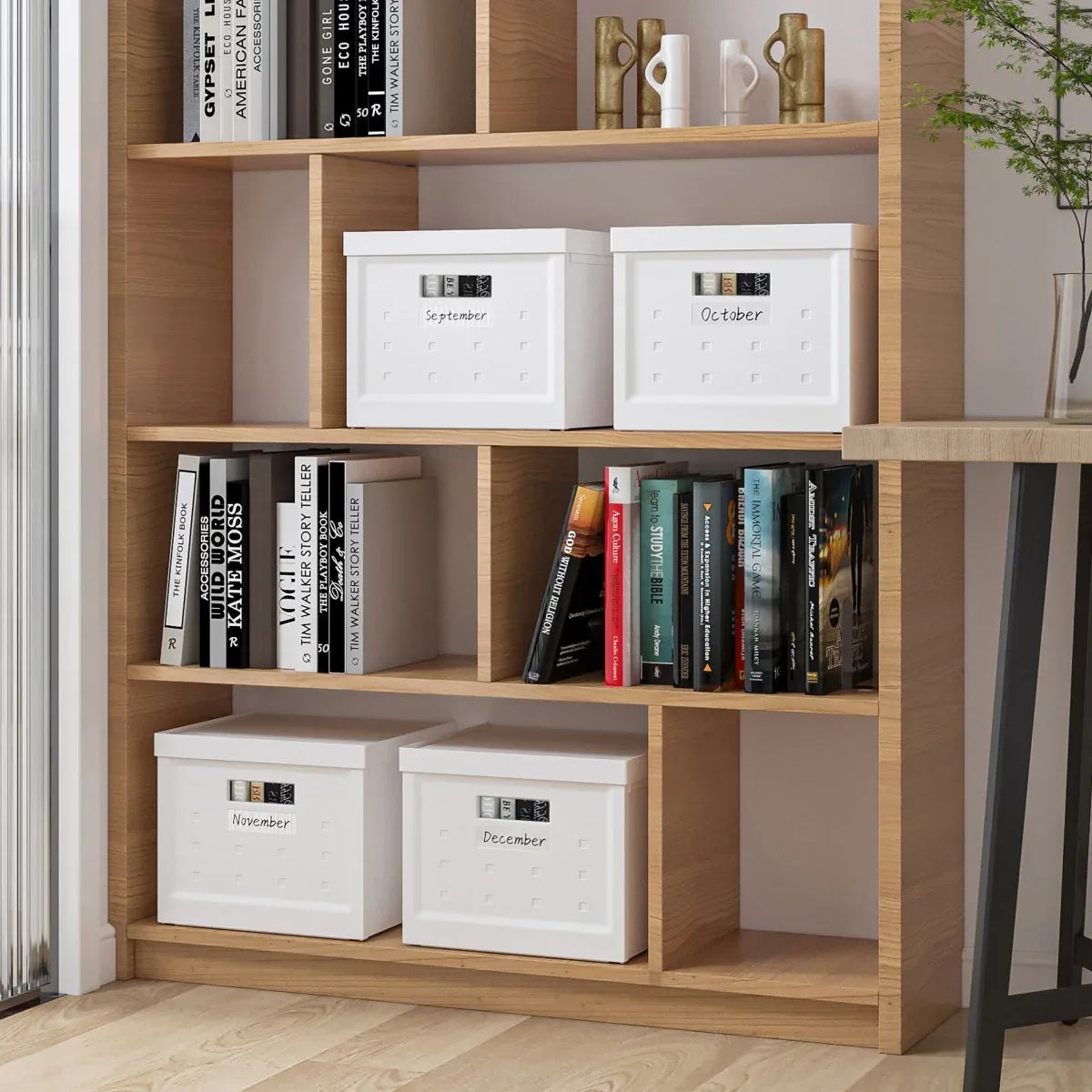 Set of 2 Collapsible Stackable Plastic Storage Boxes With Lids - Omega Lifestyles