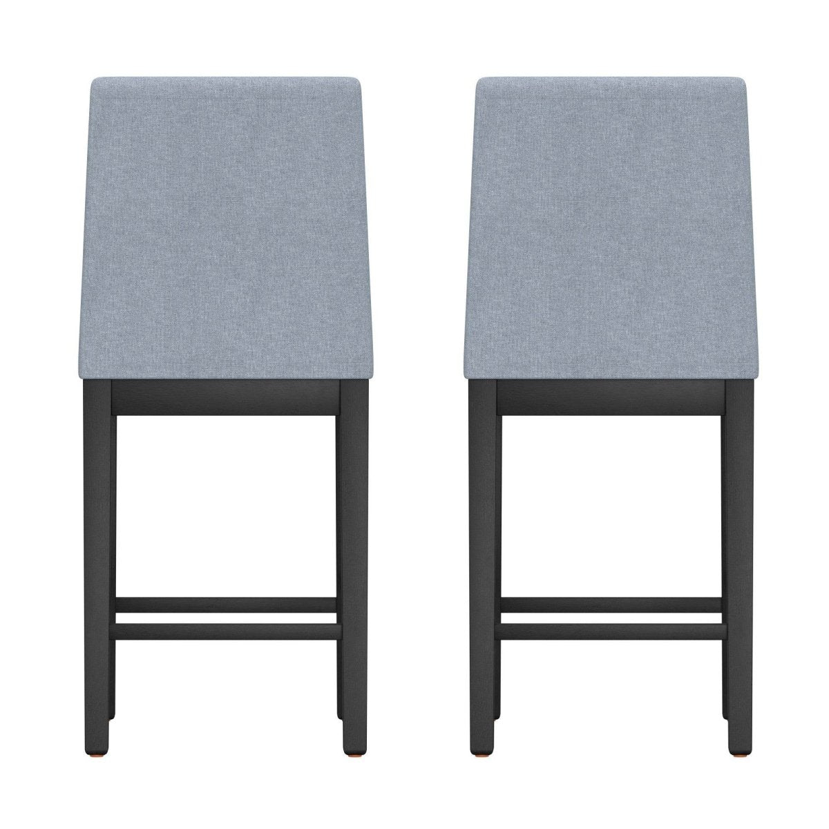 Set of 2 Gray Solid Wood Foam Filled Height Stools - Serenova - Omega Lifestyles