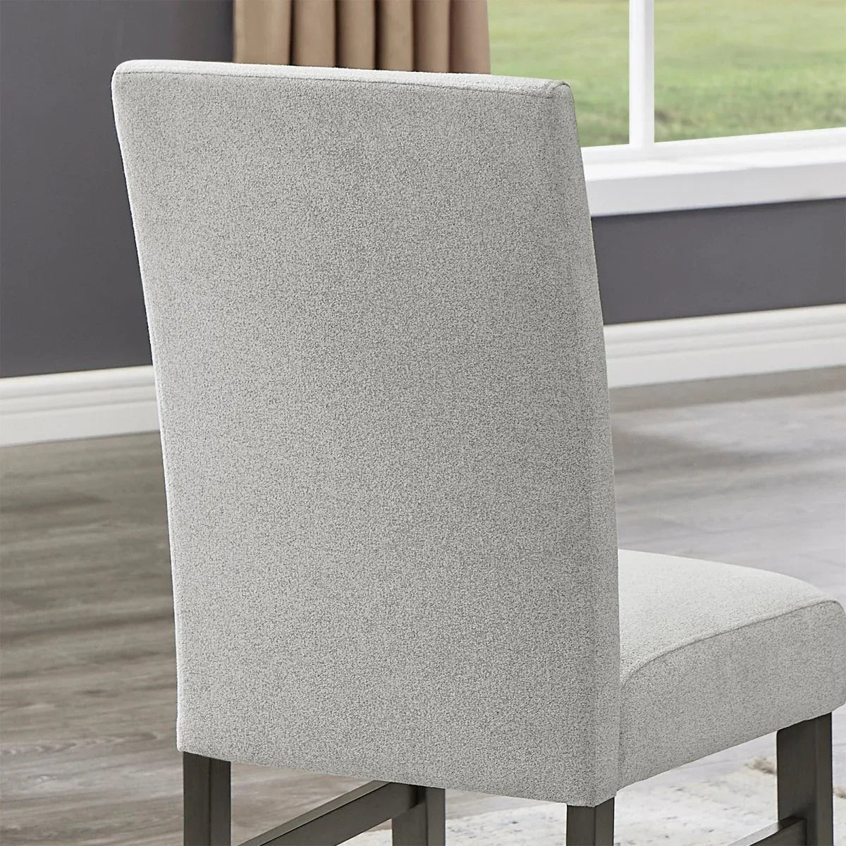 Set Of 2 Light Gray Fabric Parsons Dining Chairs - Omega Lifestyles