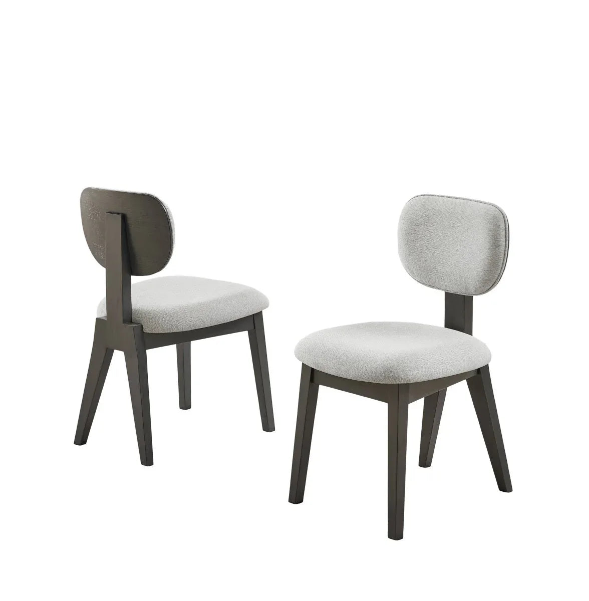 Set of 2 Light Gray Fabric Upholstered Dining Chairs - Omega Lifestyles