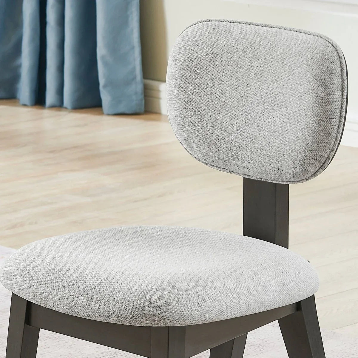 Set of 2 Light Gray Fabric Upholstered Dining Chairs - Omega Lifestyles