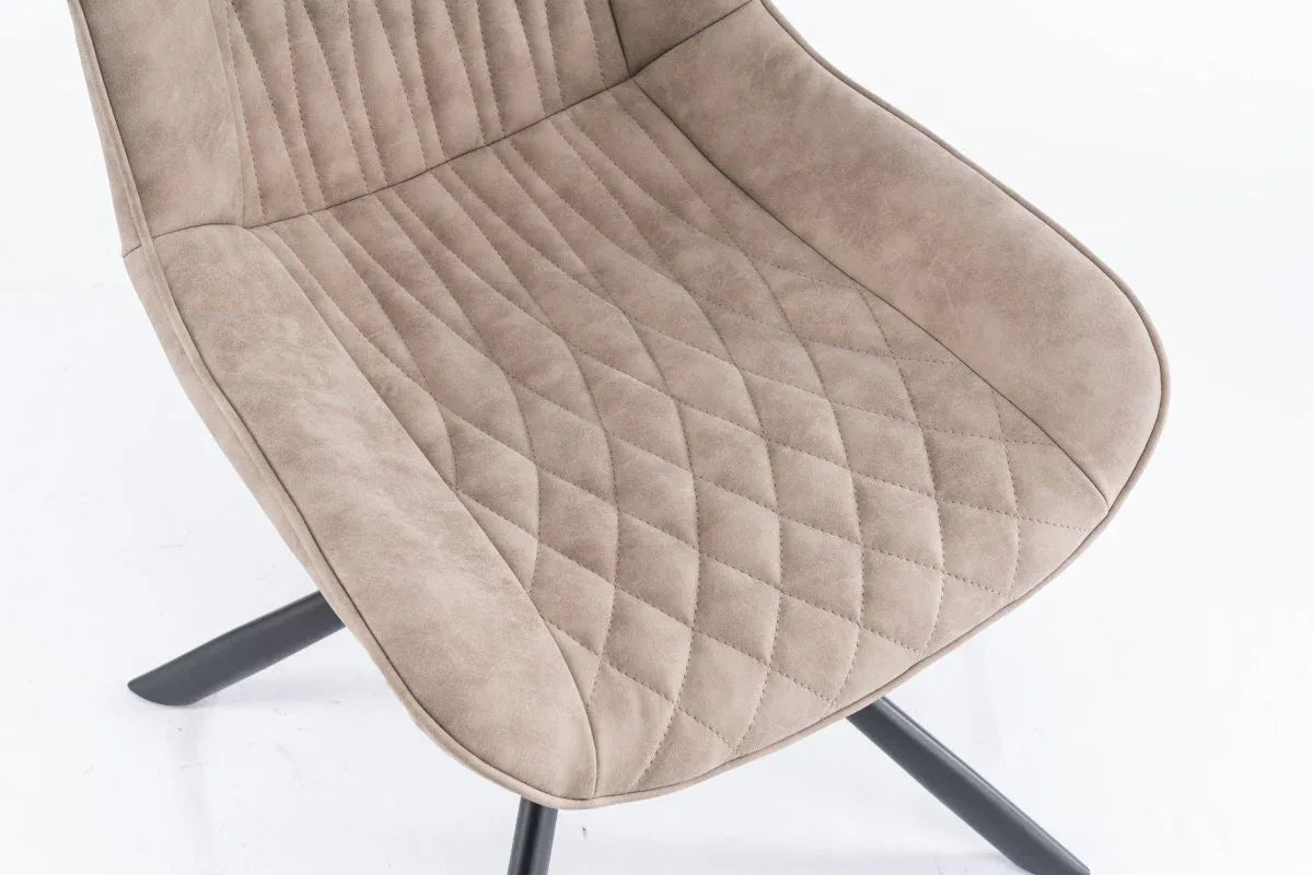 Set of 2 Mid-Century Modern Tufted Swivel Dining Chairs - Omega Lifestyles