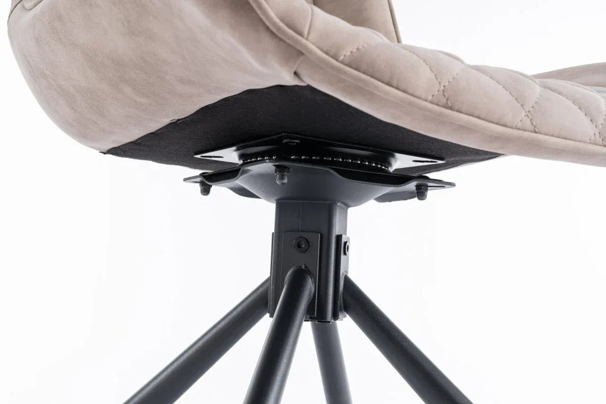 Set of 2 Mid-Century Modern Tufted Swivel Dining Chairs - Omega Lifestyles