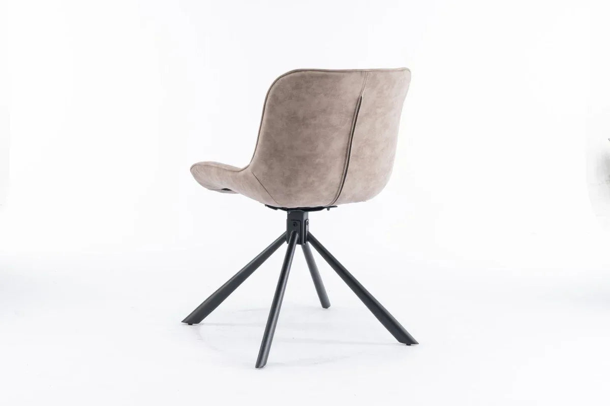 Set of 2 Mid-Century Modern Tufted Swivel Dining Chairs - Omega Lifestyles