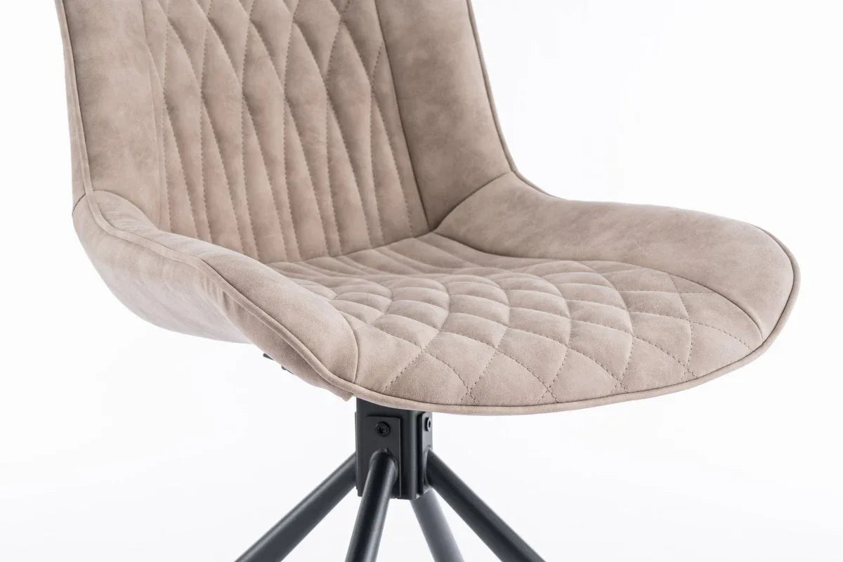 Set of 2 Mid-Century Modern Tufted Swivel Dining Chairs - Omega Lifestyles