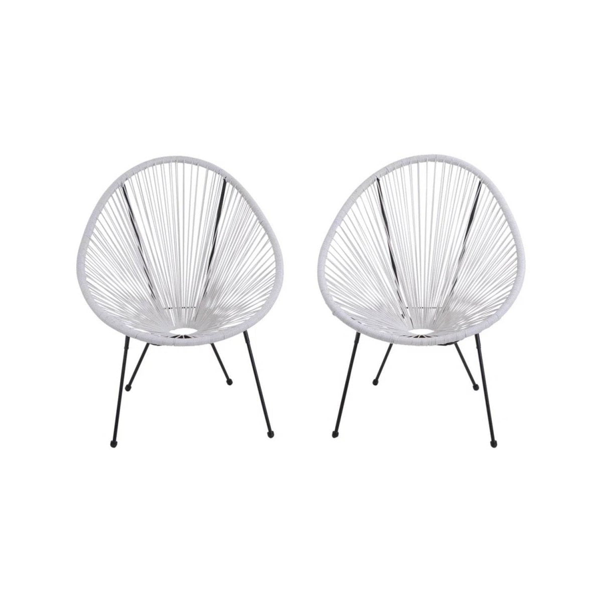 Set Of 2 Modern Acapulco Outdoor Lounge Steel Chairs - Serenova - Omega Lifestyles
