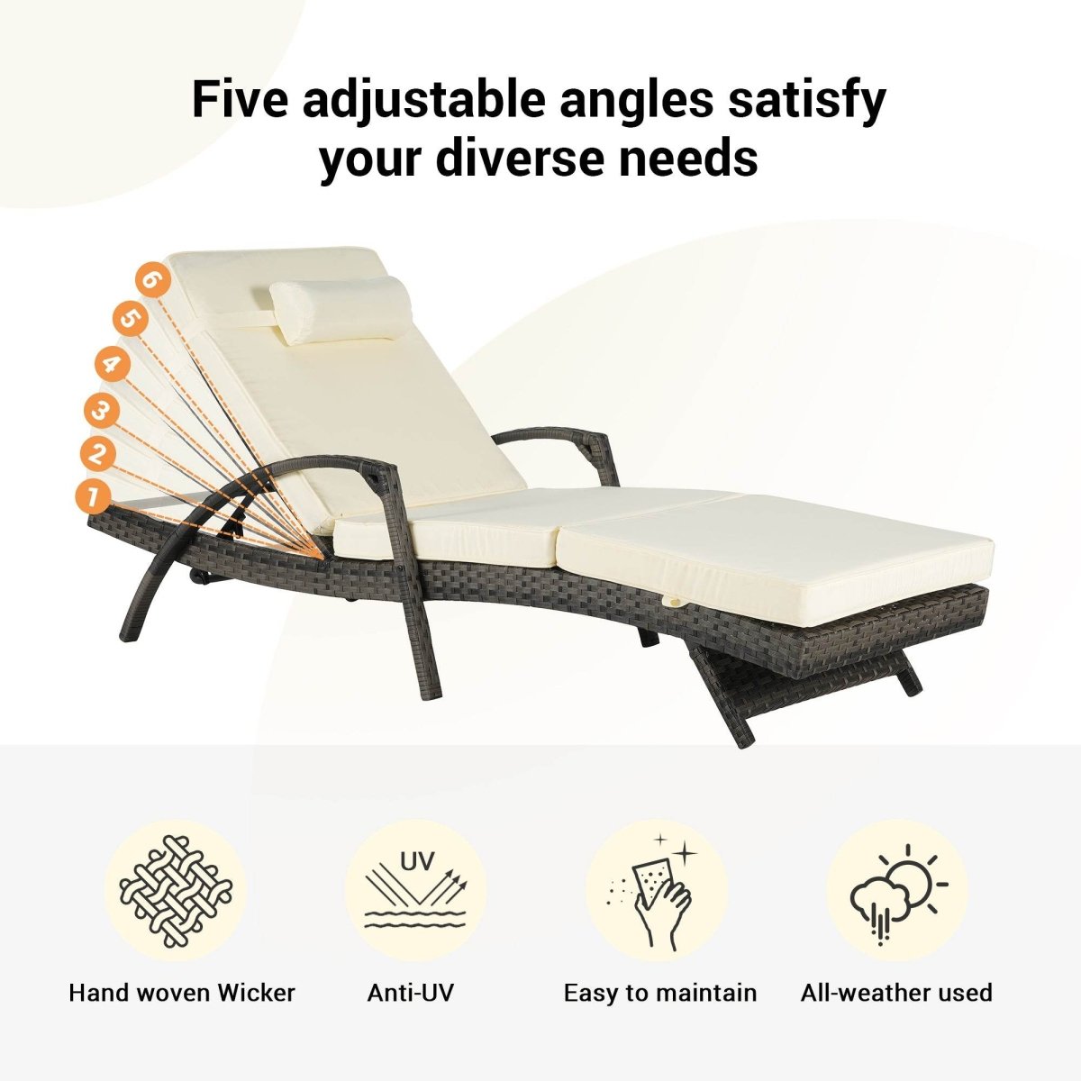 Set Of 2 Outdoor Adjustable Wicker Reclining Lounge Chairs - Sleep Galleria