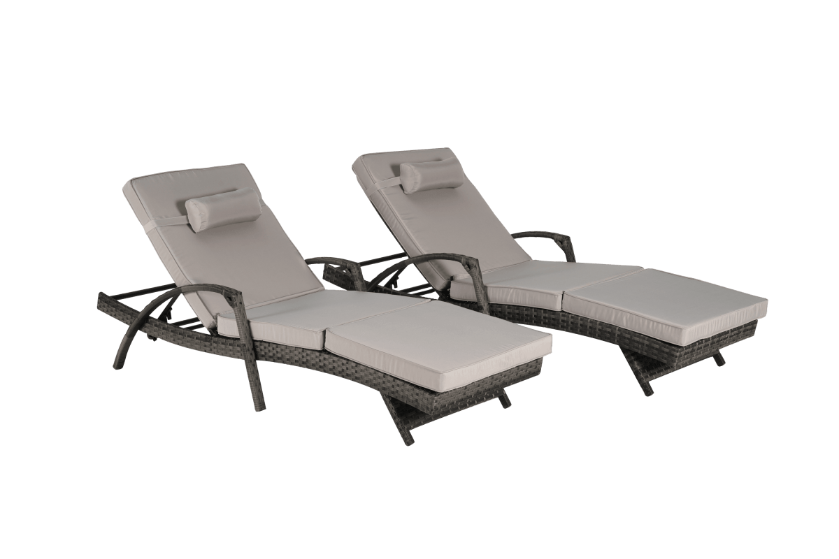 Set of 2 Outdoor Weather Resistant Wicker Reclining Chairs - Omega Lifestyles