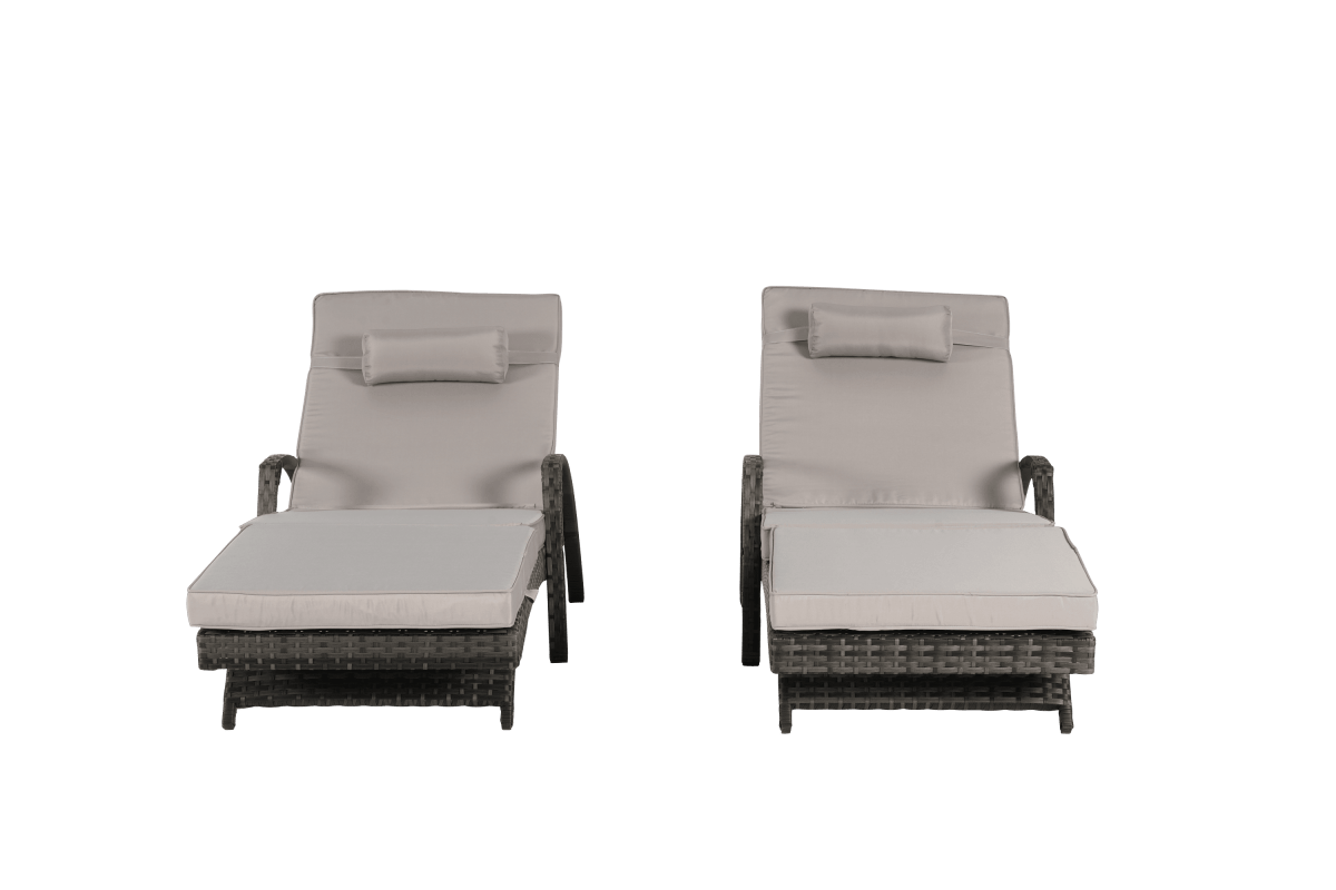 Set of 2 Outdoor Weather Resistant Wicker Reclining Chairs - Omega Lifestyles