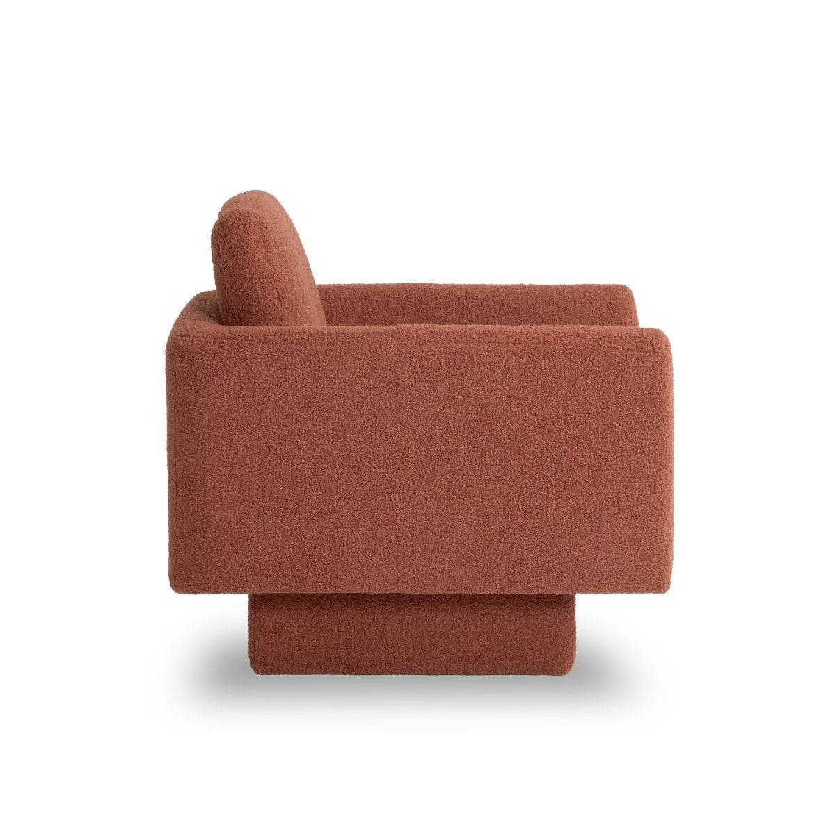 Set of 2 Teddy Sherpa Boucle Swivel Accent Chairs - Omega Lifestyles