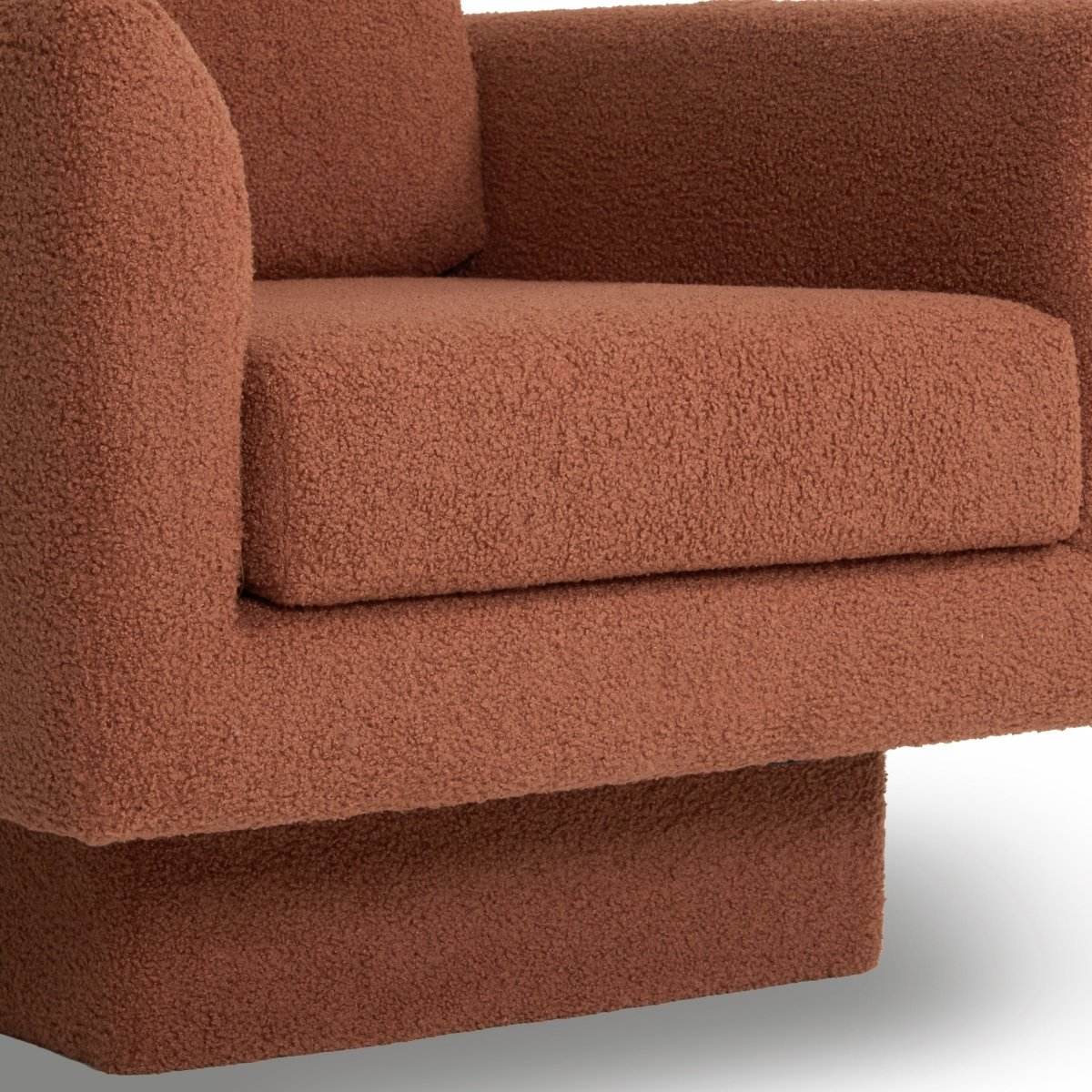Set of 2 Teddy Sherpa Boucle Swivel Accent Chairs - Omega Lifestyles