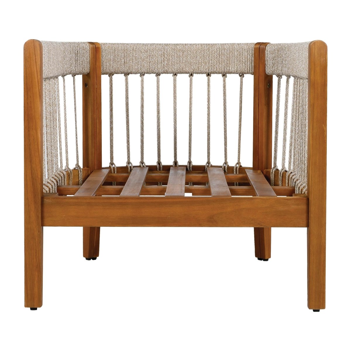 Set Of 3 Acacia Wood Outdoor Club Chairs With Cushions - Sleep Galleria