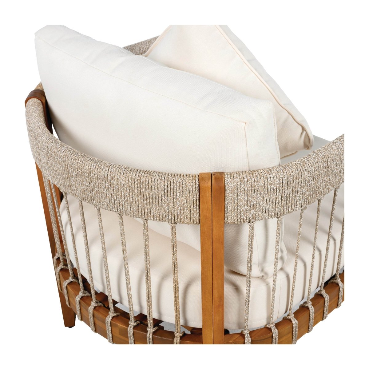 Set Of 3 Acacia Wood Outdoor Club Chairs With Cushions - Sleep Galleria