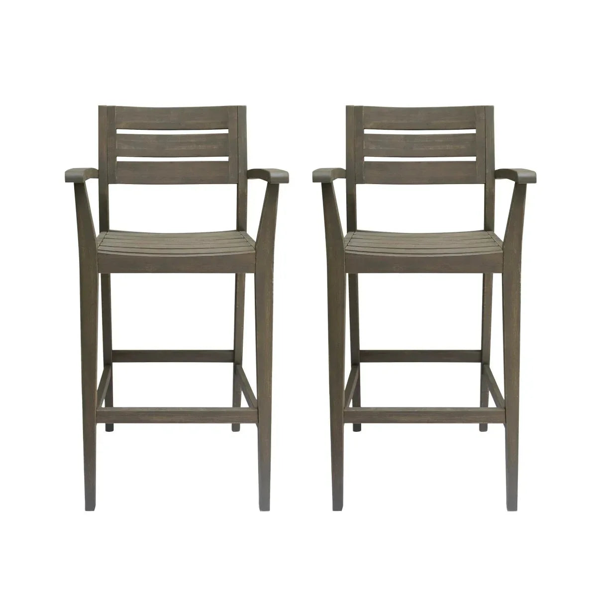 Sleek Grey Wood Outdoor Barstool - Omega Lifestyles