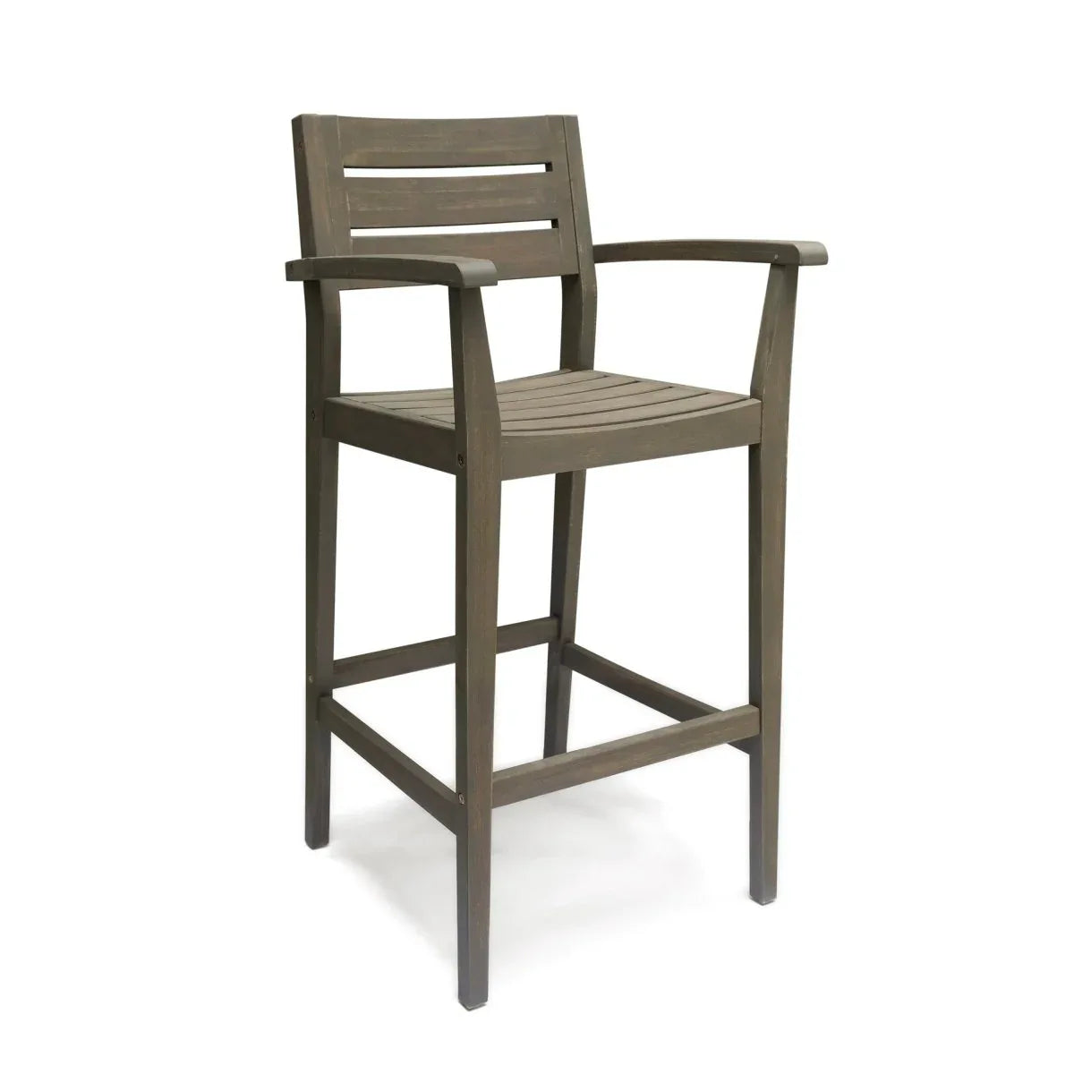 Sleek Grey Wood Outdoor Barstool - Omega Lifestyles