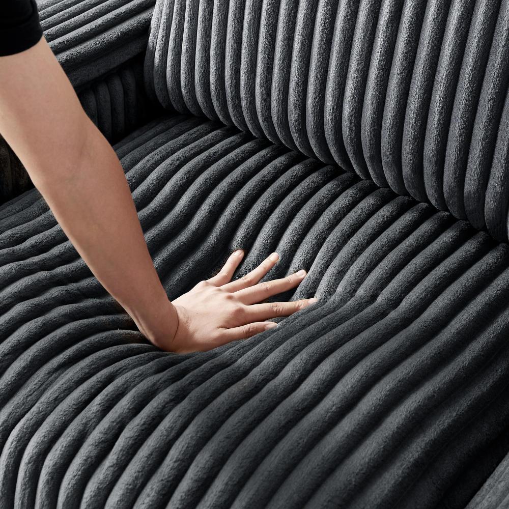 Soft Corduroy 2-Seat Modern Sofa With Storage USB Port - Omega Lifestyles