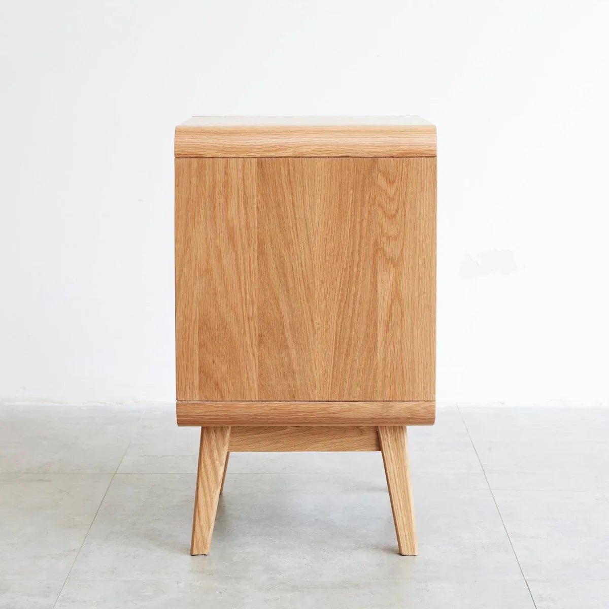 Solid Oak Wood 2-Drawer Modern Bedroom Nightstand - Omega Lifestyles