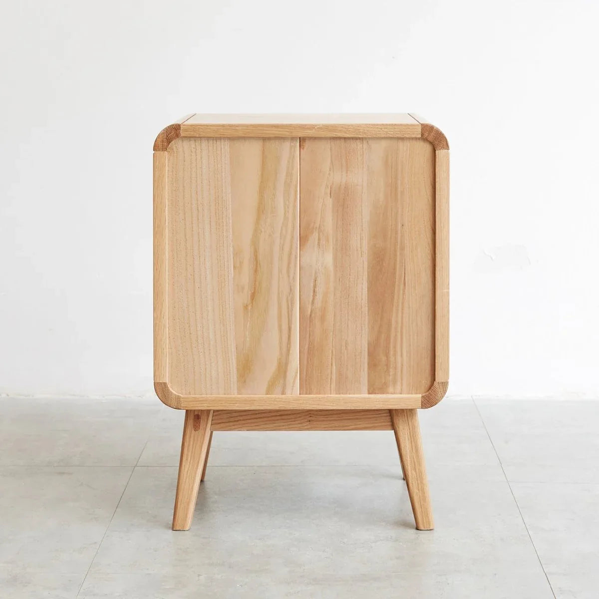 Solid Oak Wood 2-Drawer Modern Bedroom Nightstand - Omega Lifestyles