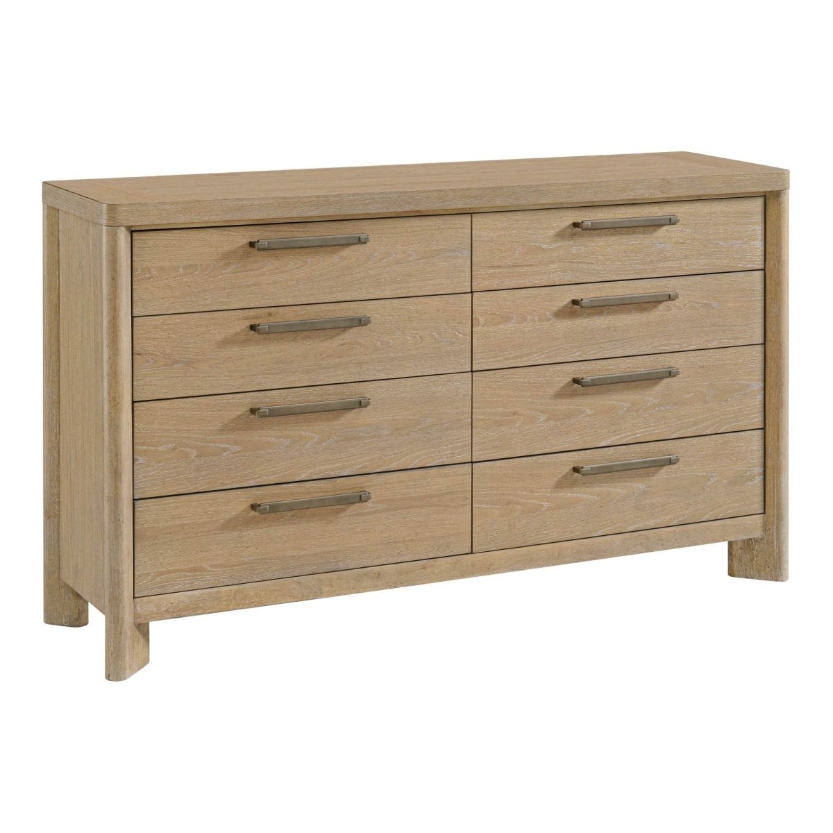 Tan Solid Wood Contemporary 8 - Drawer Dresser - Serenova - Omega Lifestyles