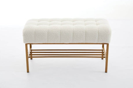 Teddy Fabric Upholstered Storage Bench With Metal Legs - Sleep Galleria