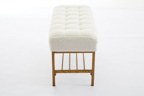 Teddy Fabric Upholstered Storage Bench With Metal Legs - Sleep Galleria