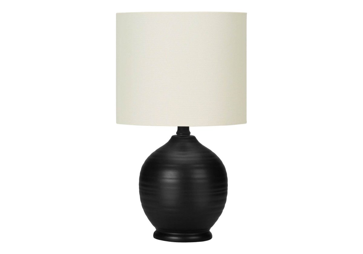 Transitional Black Ceramic Table Lamp With Ivory Shade - Sleep Galleria