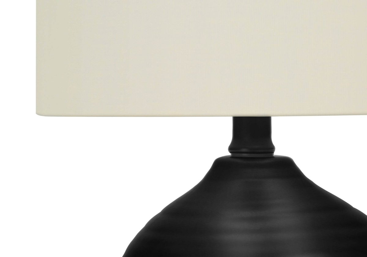 Transitional Black Ceramic Table Lamp With Ivory Shade - Sleep Galleria