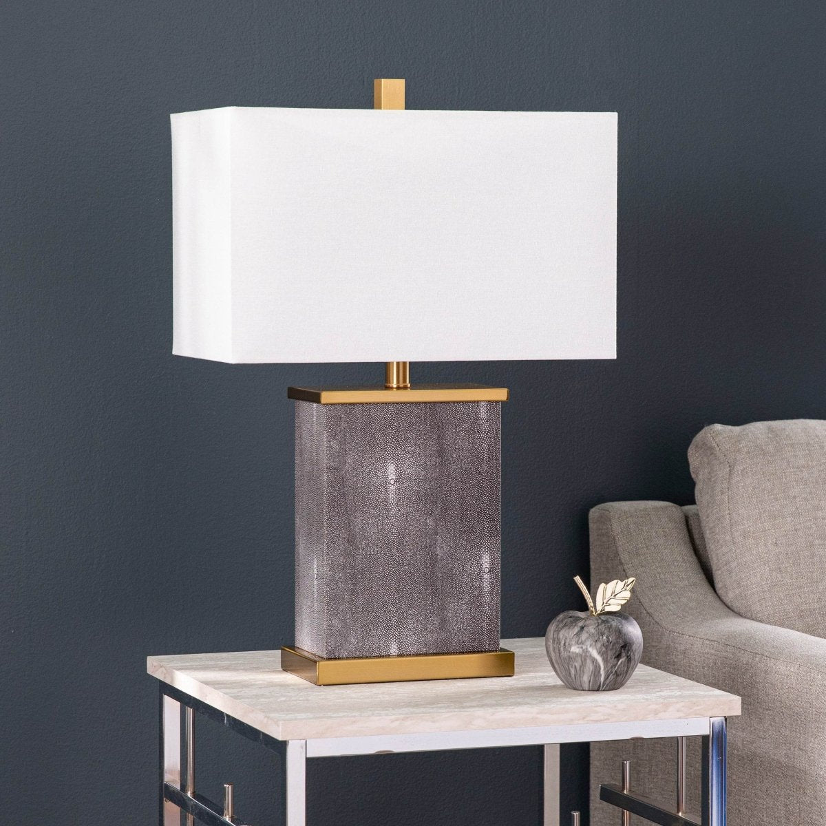 Transitional Black Iron Table Lamp With Linen Shade - Sleep Galleria